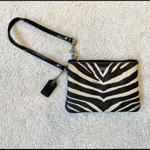 Zebra Coach Wristlet
